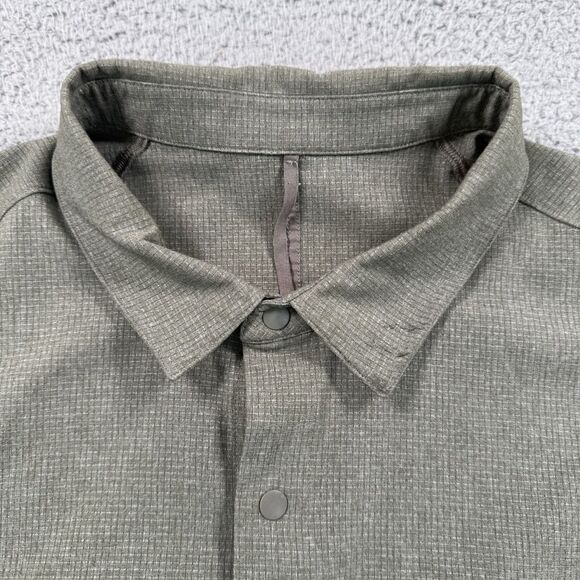 Lululemon‎ Shirt Mens XL Green Snap Button Performance Stretch Long Sleeve - Picture 4 of 9